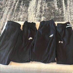 Nike and Under Armour Kids Black Jogger Pants